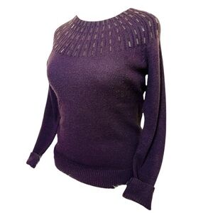 APT. 9 Sequined Plum Crewneck Sweater